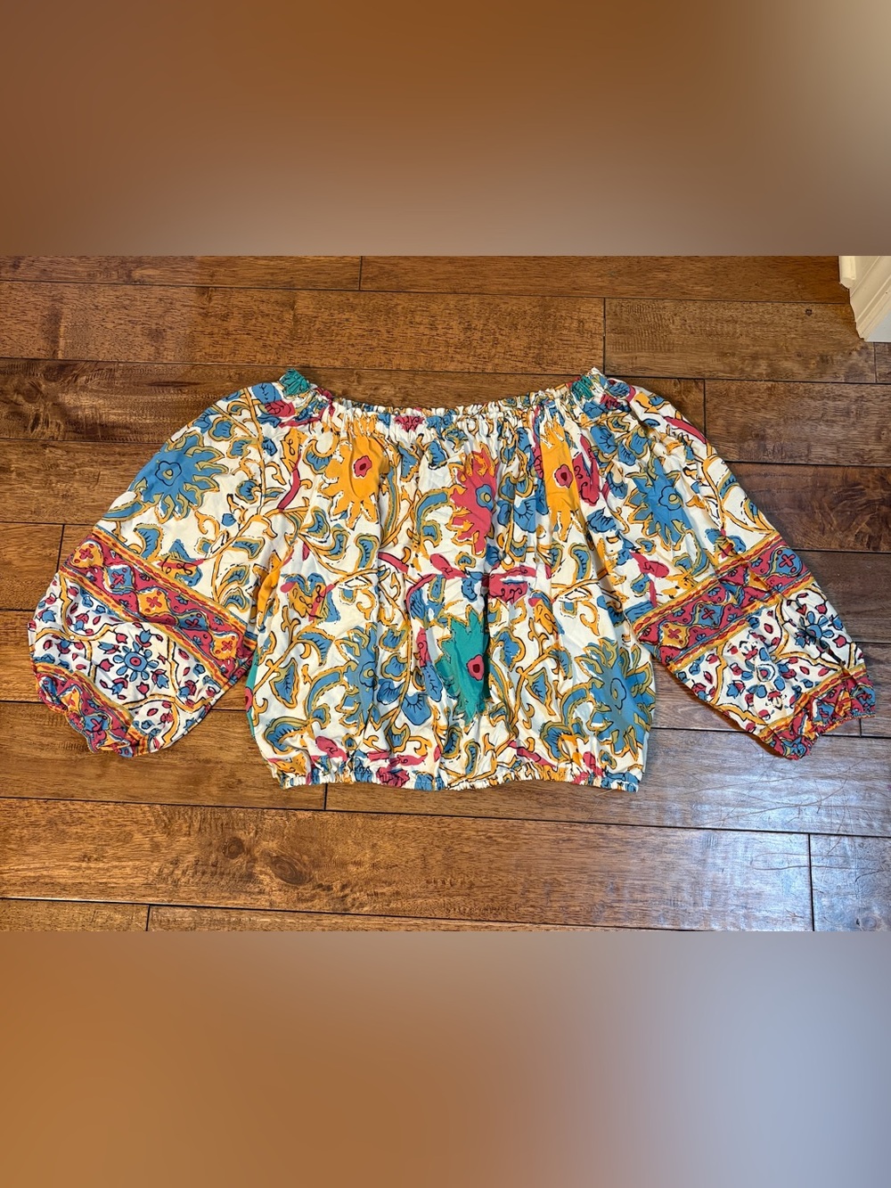 Rachel Zoe Floral Off Shoulder Crop Top, size large